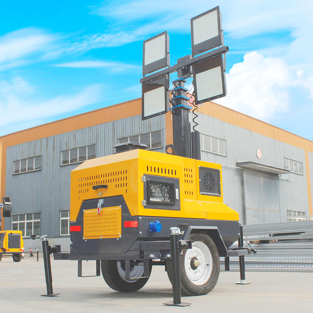 Hydraulic 7m Mobile Light Tower with Durable High Brightness LED for Outdoor Engineering and Field Operations
