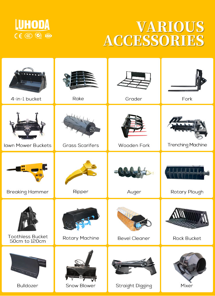 HQ-MH390 Small Skid Steer Loader With Simple and Convenient Operatio