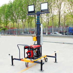 6m Portable Mobile LED Light Tower Diesel & Solar Fuel Options DC Power Supply
