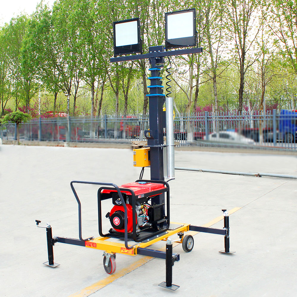 6m Portable Mobile LED Light Tower Diesel & Solar Fuel Options DC Power Supply