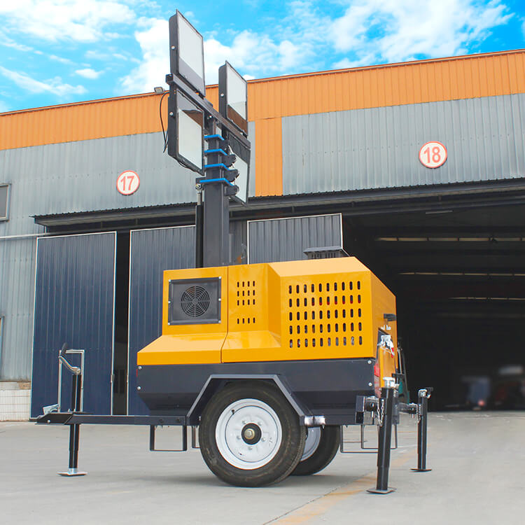 Hydraulic 7m Mobile Light Tower with Durable High Brightness LED for Outdoor Engineering and Field Operations